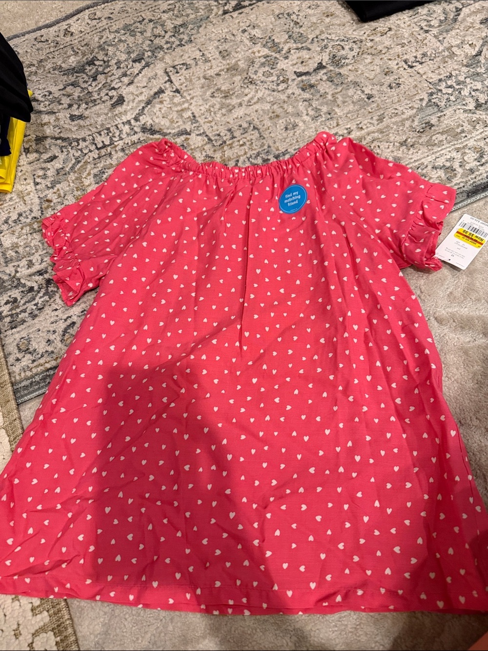 Carter's Pink Heart Print Off-Shoulder Top